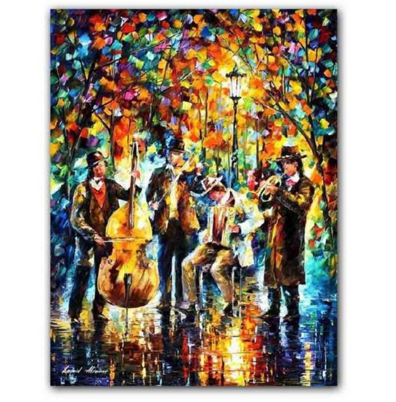 TPFLiving Kunstdruck (OHNE RAHMEN) Poster - Leinwand - Wandbild, Abstrakte Städte und Landschaften (Verschiedene Größen), Farben: Leinwand bunt - Größe: 90x130cm von TPFLiving