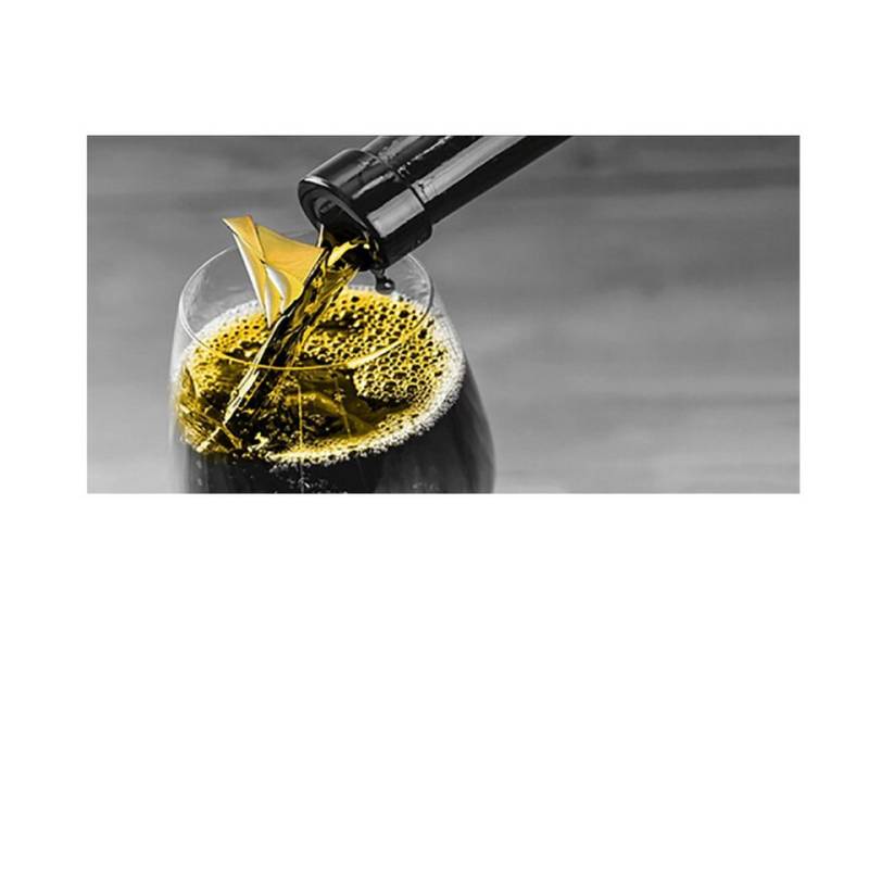 TPFLiving Kunstdruck (OHNE RAHMEN) Poster - Leinwand - Wandbild, Champagner- und Weingläser - (Weiswein, Rotwein), Farben: Rot, Gelb, Gold, Grau - Größe: 20x40cm von TPFLiving
