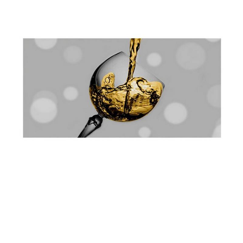 TPFLiving Kunstdruck (OHNE RAHMEN) Poster - Leinwand - Wandbild, Champagner- und Weingläser - (Weiswein, Rotwein), Farben: Rot, Gelb, Gold, Grau - Größe: 30x60cm von TPFLiving
