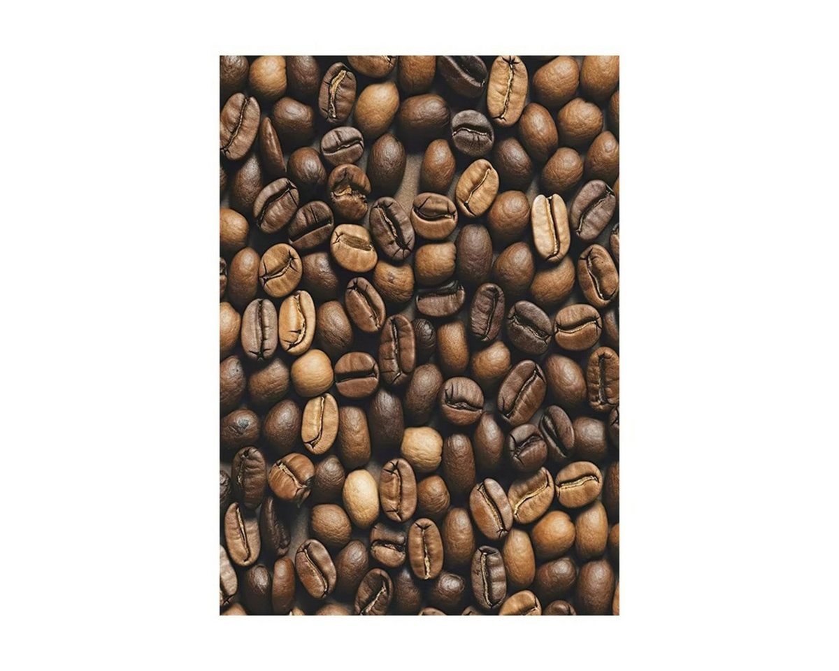 TPFLiving Kunstdruck (OHNE RAHMEN) Poster - Leinwand - Wandbild, Kaffee-Kunst, Kaffeebohne, Barista, Kaffeemaschine, Küche, Leinwand (Leinwandbild XXL), Farben: Schwarz, Braun, Grün, Orange, Weiß -Größe: 40x60cm von TPFLiving