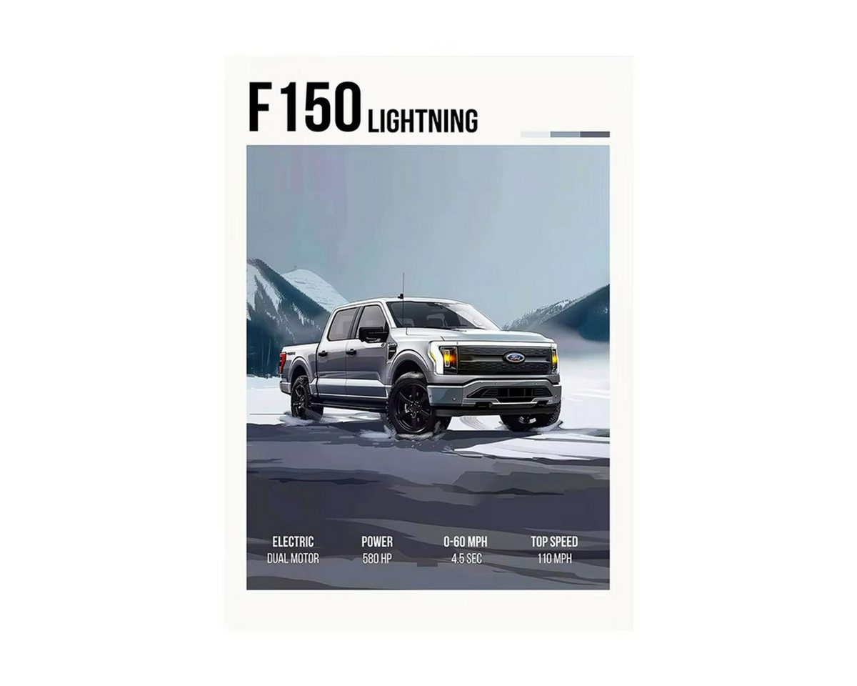 TPFLiving Kunstdruck (OHNE RAHMEN) Poster - Leinwand - Wandbild, Mode Automobil Druck Vintage Sport Auto Poster Garage Leinwand (Leinwandbild XXL), Farben: Grau, Schwarz, Orange, Blau, Rot, Grün -Größe: 30x40cm von TPFLiving