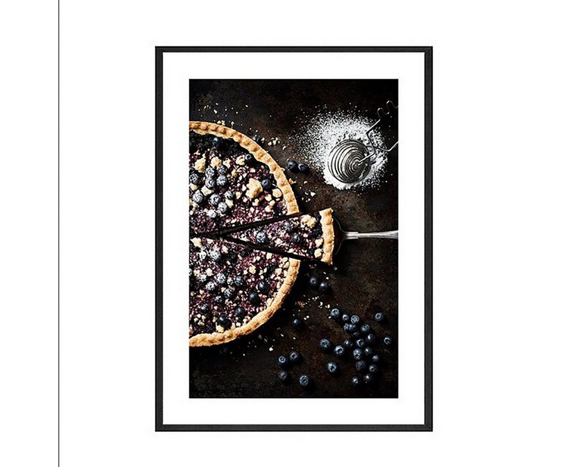 TPFLiving Kunstdruck (OHNE RAHMEN) Poster - Leinwand - Wandbild, Obst - Feige und Blaubeeren - (Leinwand Wohnzimmer, Leinwand Bilder, Kunstdruck), Farben: blau, rot, schwarz - Größe: 30x45cm von TPFLiving