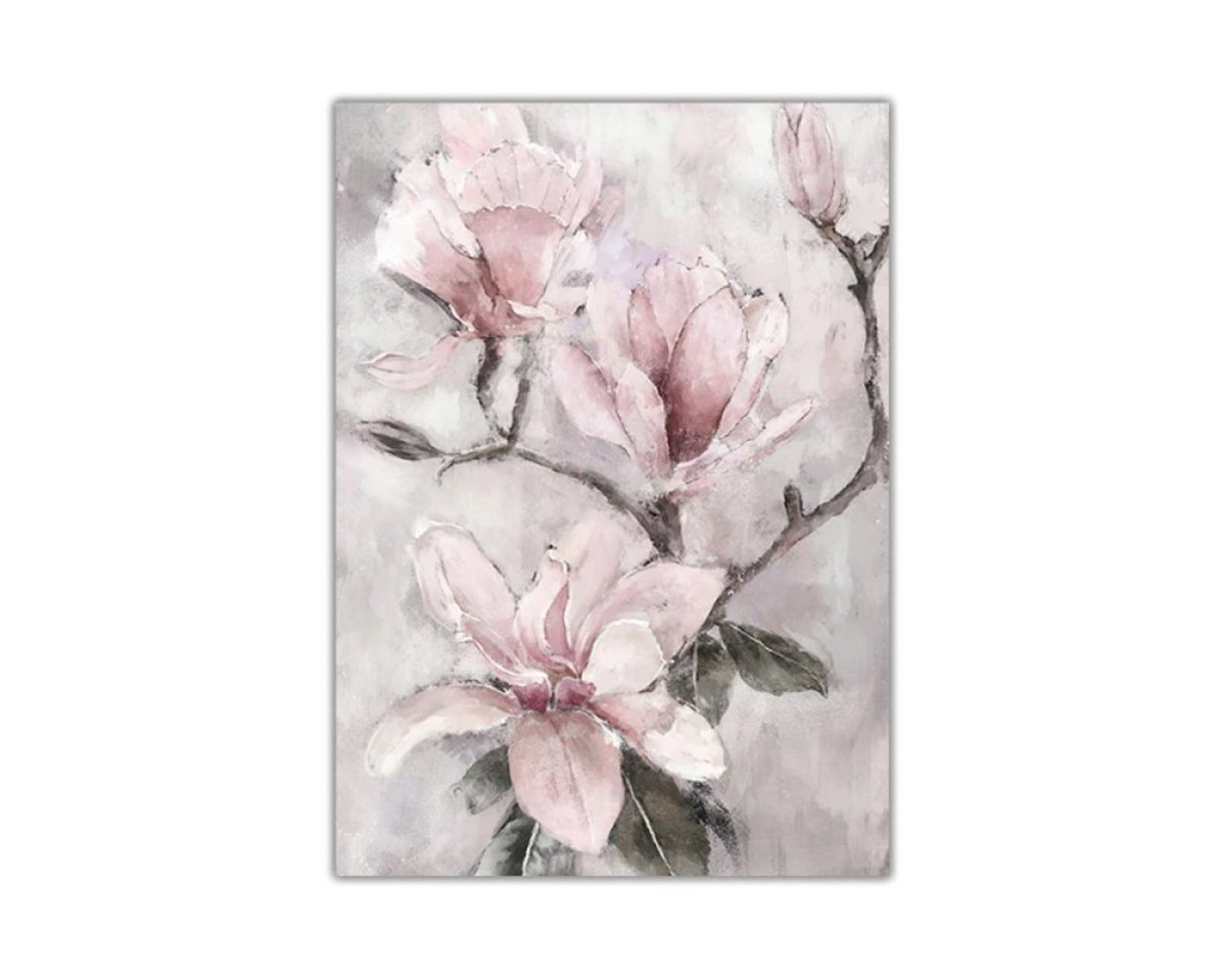 TPFLiving Kunstdruck (OHNE RAHMEN) Poster - Leinwand - Wandbild, Rosa Blumen - 3 Motive in 17 Größen zur Auswahl - (Auch in DIN A4, DIN A3 und DIN A2 - Günstiges 3-er Set), Farben: Rosa, Weiß - Größe: 42x60cm von TPFLiving