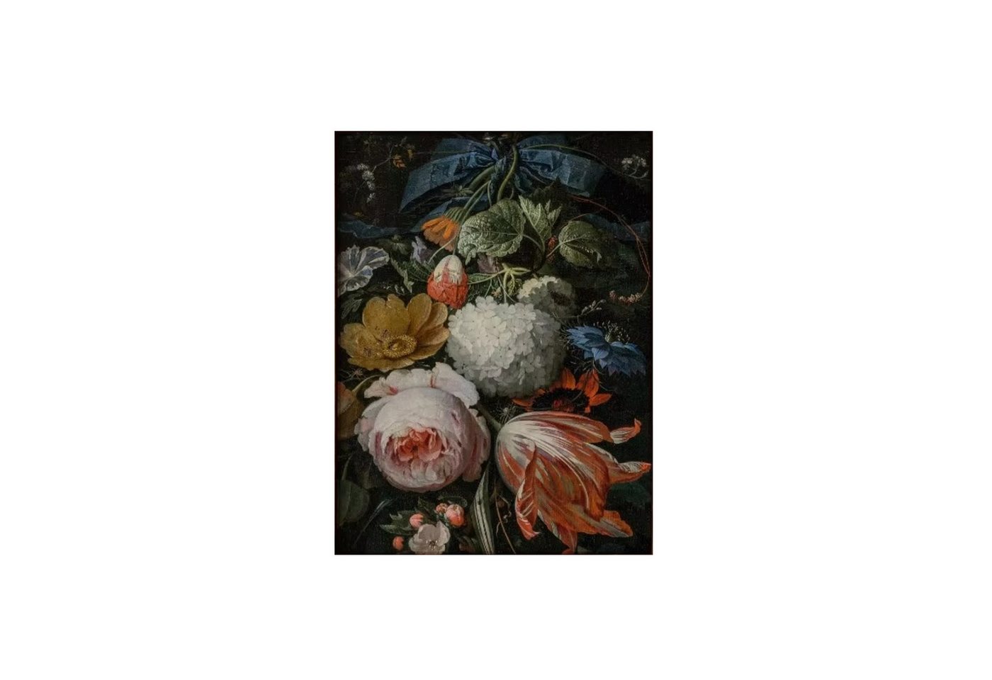 TPFLiving Kunstdruck OHNE RAHMEN, Viktorianische Blumenkunst im Landhausstil - (Leinwandbild XXL), Farben: Farben: Rosa, Grün, Beige, BraunGröße: 40x50cm von TPFLiving