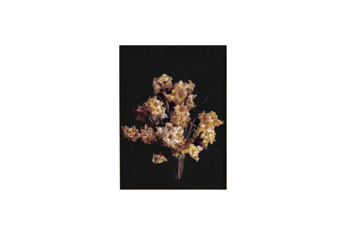 TPFLiving Kunstdruck OHNE RAHMEN, Viktorianische Blumenkunst im Landhausstil - (Leinwandbild XXL), Farben: Farben: Rosa, Grün, Beige, BraunGröße: 40x50cm von TPFLiving