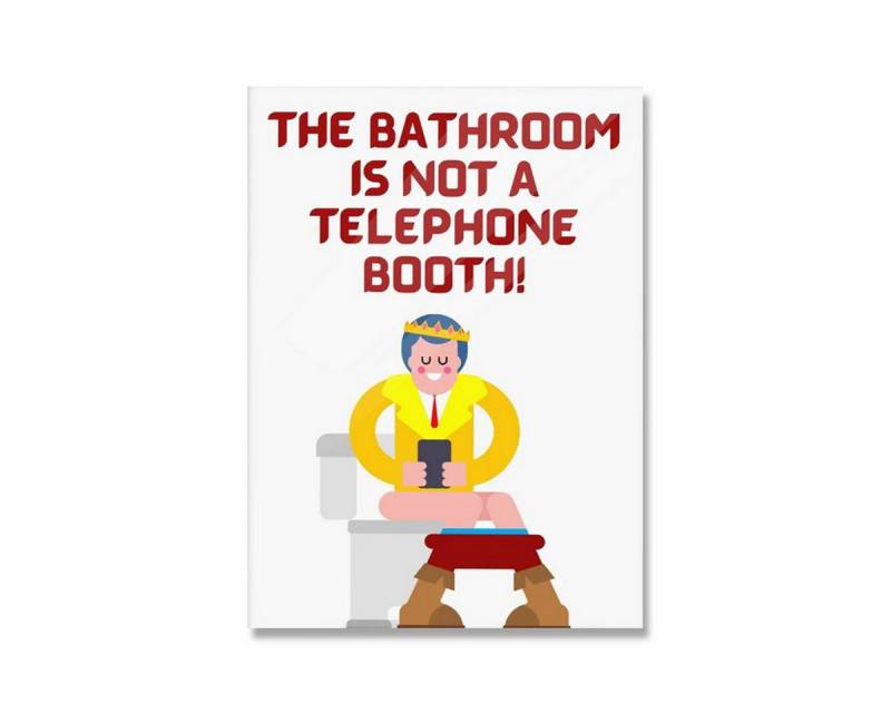TPFLiving Kunstdruck (OHNE RAHMEN) Poster - Leinwand - Wandbild, Lustige Toiletten-Badezimmer-Regeln-Humor-Karma-Leinwand (Leinwandbild XXL), Farben: Gelb, Rot, Blau, Schwarz, Grün, Weiß - Größe: 30x40cm von TPFLiving