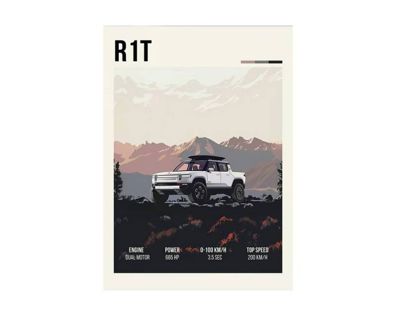 TPFLiving Kunstdruck (OHNE RAHMEN) Poster - Leinwand - Wandbild, Mode Automobil Druck Vintage Sport Auto Poster Garage Leinwand (Leinwandbild XXL), Farben: Grau, Schwarz, Orange, Blau, Rot, Grün -Größe: 50x70cm von TPFLiving