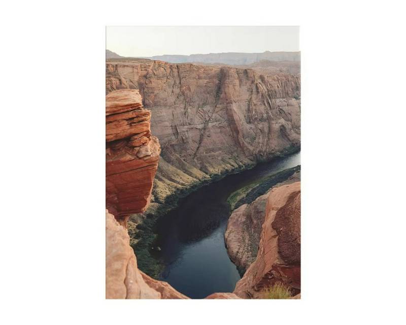 TPFLiving Kunstdruck (OHNE RAHMEN) Poster - Leinwand - Wandbild, Arizona Road Berge Kaktus Bäume Wasserfälle Auto See Leinwand (Leinwandbild XXL), Farben: Braun, Grün, Weiß, Grau, Gelb, Blau - Größe: 13x18cm von TPFLiving