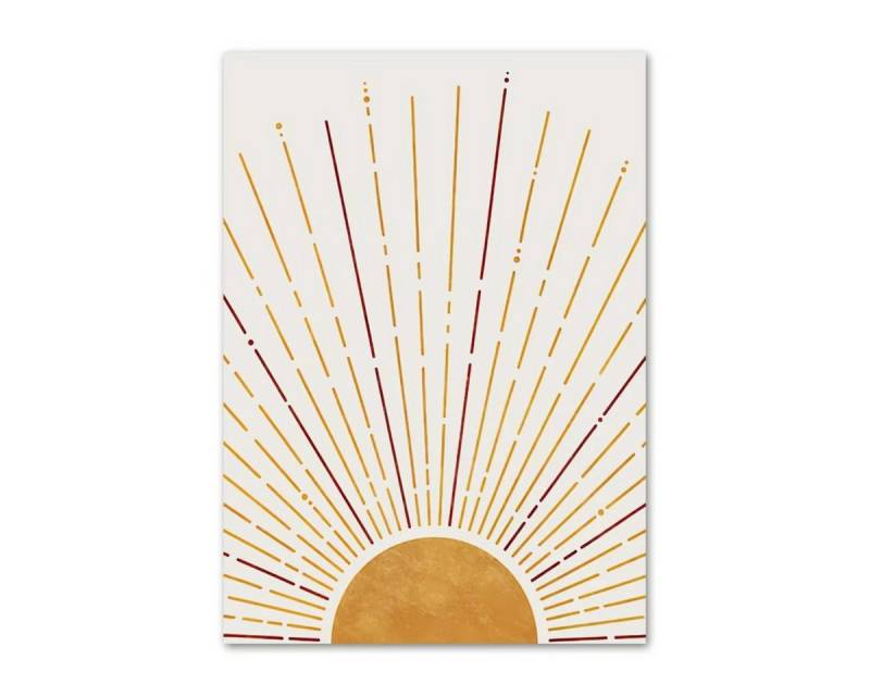 TPFLiving Kunstdruck (OHNE RAHMEN) Poster - Leinwand - Wandbild, Boho Monstera Blatt Terrakotta Vase Abstrakte Wandkunst Leinwand (Leinwandbild XXL), Farben: Braun, Grün, Weiß, Orange, Schwarz -Größe: 30x42cm von TPFLiving
