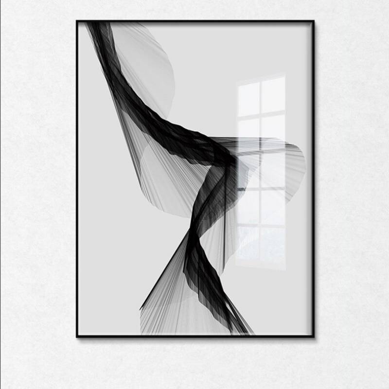 TPFLiving Leinwandbild Kunstdruck - Nordic Art Abstrakte Linien in schwarz und weis - OHNE Rahmen - Bilder Wohnzimmer - Modell TPFL-LW-49-MC - 40x50cm von TPFLiving