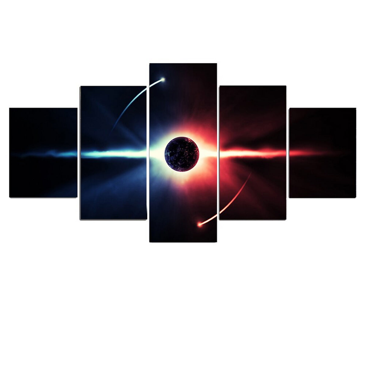 TPFLiving Poster Leinwand / 5 teiliges Wandbild - Universum, Erde, Planeten und Sterne / Verschiedene Größen - OHNE Rahmen - Modell L-032320 - 30x40 30x60 30x80cm von TPFLiving