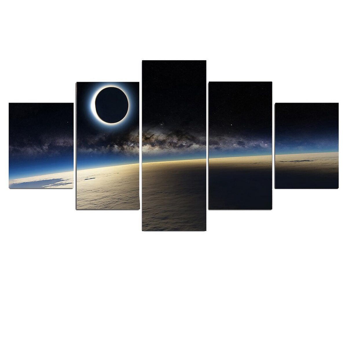 TPFLiving Poster Leinwand / 5 teiliges Wandbild - Universum, Erde, Planeten und Sterne / Verschiedene Größen - OHNE Rahmen - Modell L-032325 - 40x60 40x80 40x100cm von TPFLiving
