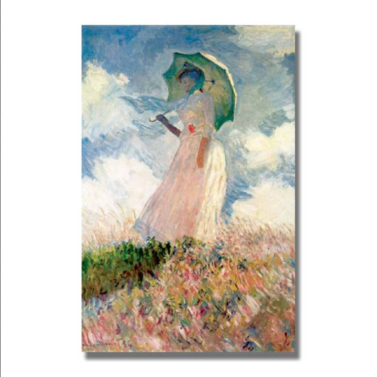 TPFLiving Poster Leinwand / Claude Monet - Frau mit Sonnenschirm / Motiv in verschiedenen Größen - OHNE Rahmen - Modell FB915 - 100x140cm von TPFLiving