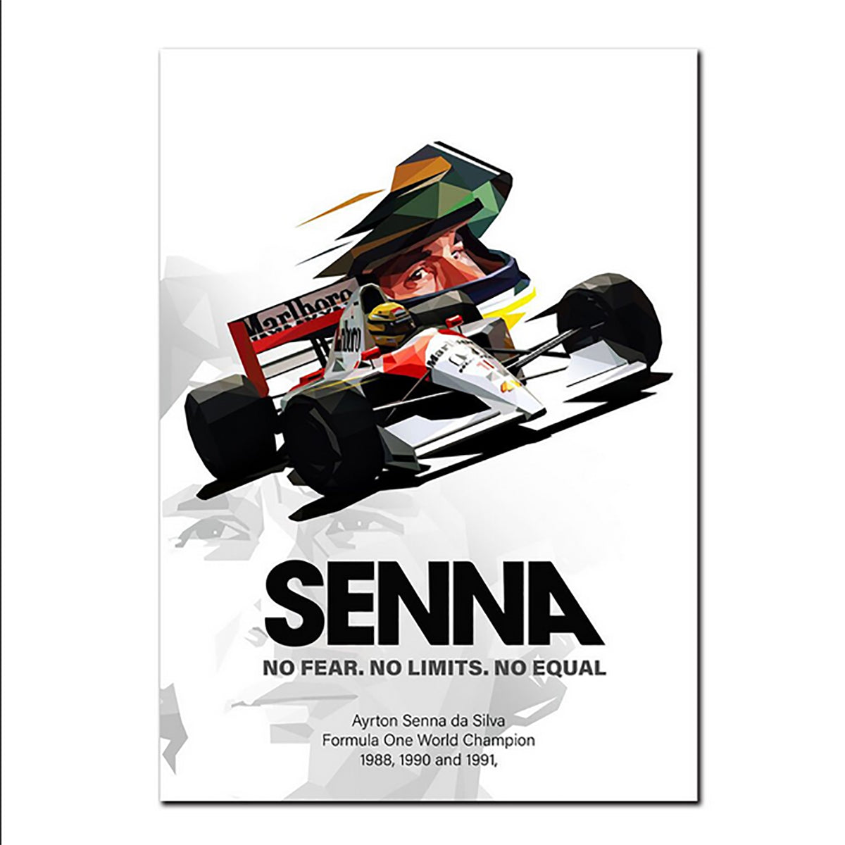 TPFLiving Poster Leinwand / Formel 1 2022 - Formel 1 Pilot - Rennfahrer - Ayrton Senna / Verschiedene Größen - OHNE Rahmen - Modell SY658 - 70x100cm von TPFLiving