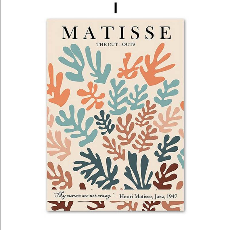 TPFLiving Poster Leinwand / Henri Matisse - Korallen, Blätter, Bäume, Menschen - / Verschiedene Größen - OHNE Rahmen - Modell 9 - 30x42cm von TPFLiving