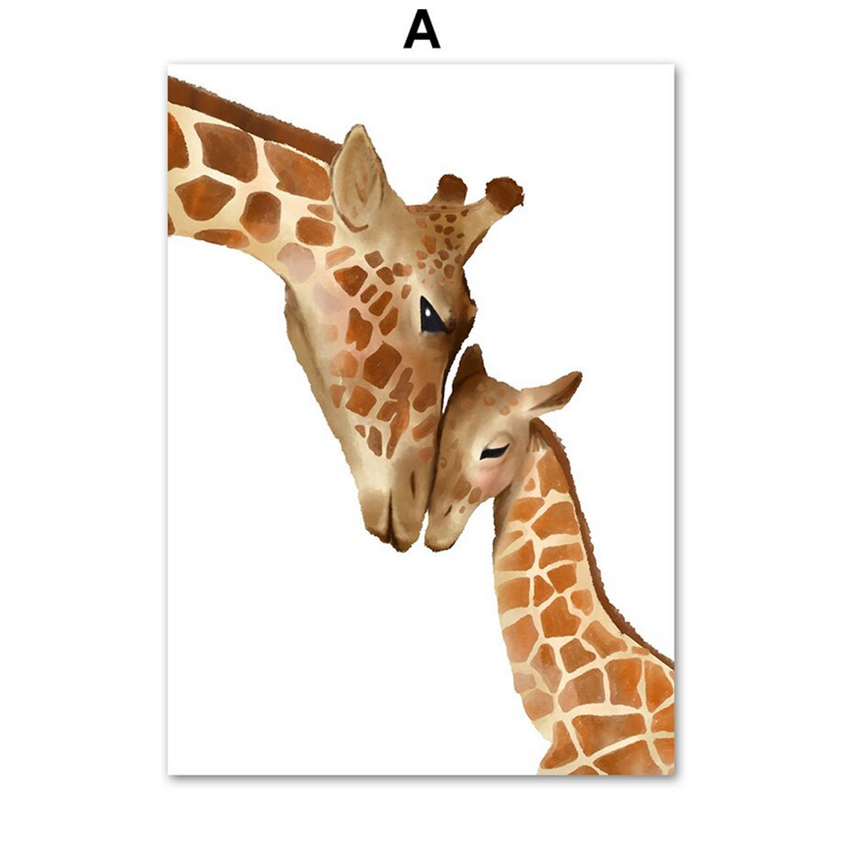 TPFLiving Poster Leinwand / Kinderzimmer Bild - Giraffe, Zebra, Vogel, Regenbogen - / Verschiedene Größen - OHNE Rahmen - Modell A - 60x100cm von TPFLiving