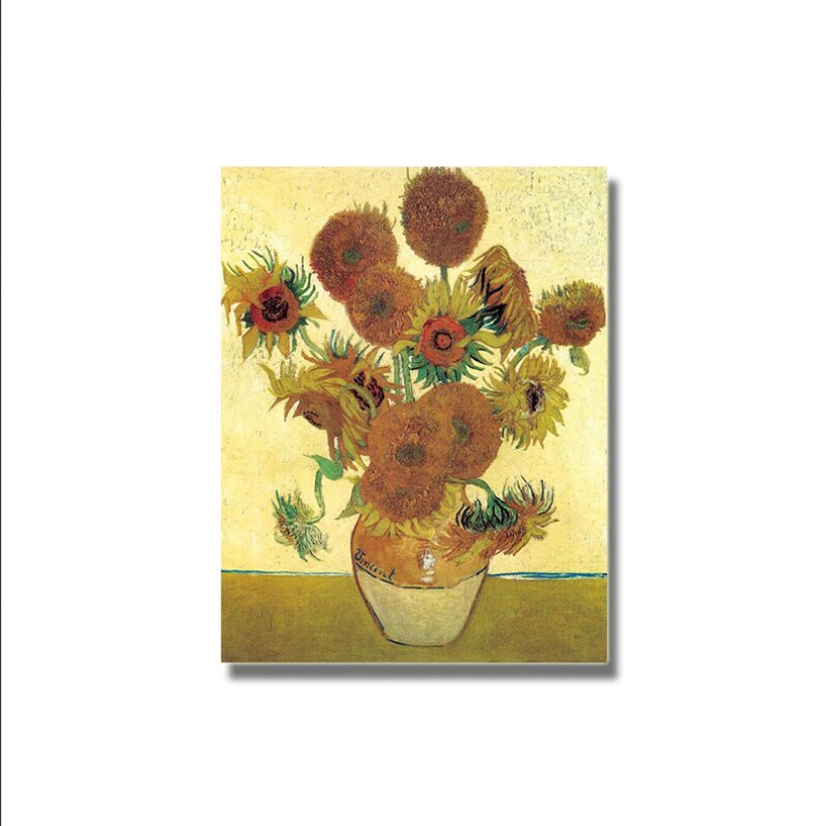 TPFLiving Poster Leinwand / Vincent Van Gogh - 15 Sonneblumen in einer Vase, Januar 1889 - / Motiv in verschiedenen Größen - OHNE Rahmen - Modell JB1151-B - 50x70cm von TPFLiving