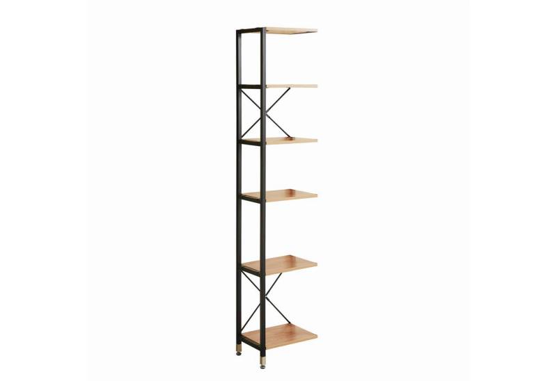 TPFLiving Regalelement Boston - Wandregalerweiterung - Platte MDF, Hochwertiges Standregalelement mit filigranem Metallgestell 1-tlg., Regal - Maße (BxHxT): 42,5x210x30 von TPFLiving