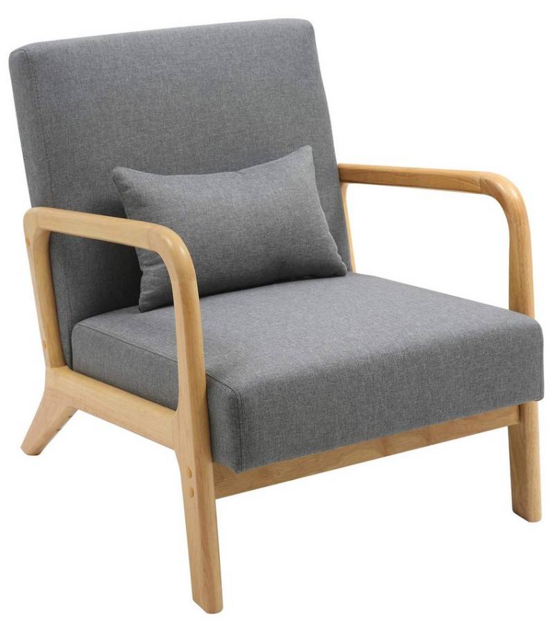 TPFLiving Sessel Calvion (Bodenschoner schützen empfindliche Fußböden, Komfortable Polsterung für entspanntes Sitzen), Maße (TxBxH): 80 x 64 x 74cm - Farbe: hellgrau von TPFLiving