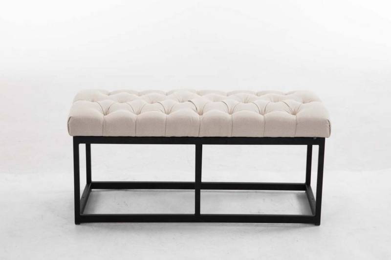 TPFLiving Sitzbank Amor 100 cm - Polsterbank im hochwertiger Polsterung (Stoff Sitzbank mit stabilem Metallgestell matt schwarz, 1-St), Maße (HxBxT): 46 x 100 x 38 cm - Gewicht: 11 kg von TPFLiving