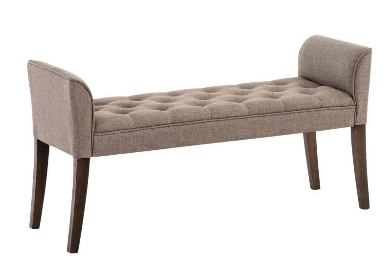TPFLiving Sitzbank Cäsar - Polsterbank mit hochwertiger Stoff-Polsterung (Chaiselongue mit stabilem Kautschuk-Holzgestell, 1-St., Garderobenbank mit hohem Sitzkomfort - Farbe), Maße (HxBxT): 64 x 128 x 43 cm - Gewicht: 12 kg von TPFLiving