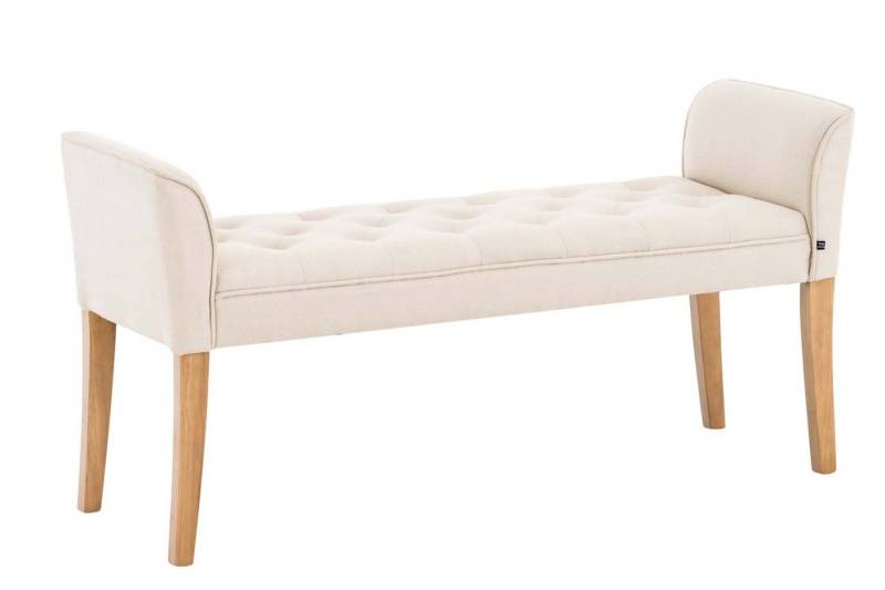 TPFLiving Sitzbank Cäsar - Polsterbank mit hochwertiger Stoff-Polsterung (Chaiselongue mit stabilem Kautschuk-Holzgestell, 1-St., Garderobenbank mit hohem Sitzkomfort - Farbe), Maße (HxBxT): 64 x 128 x 43 cm - Gewicht: 12 kg von TPFLiving