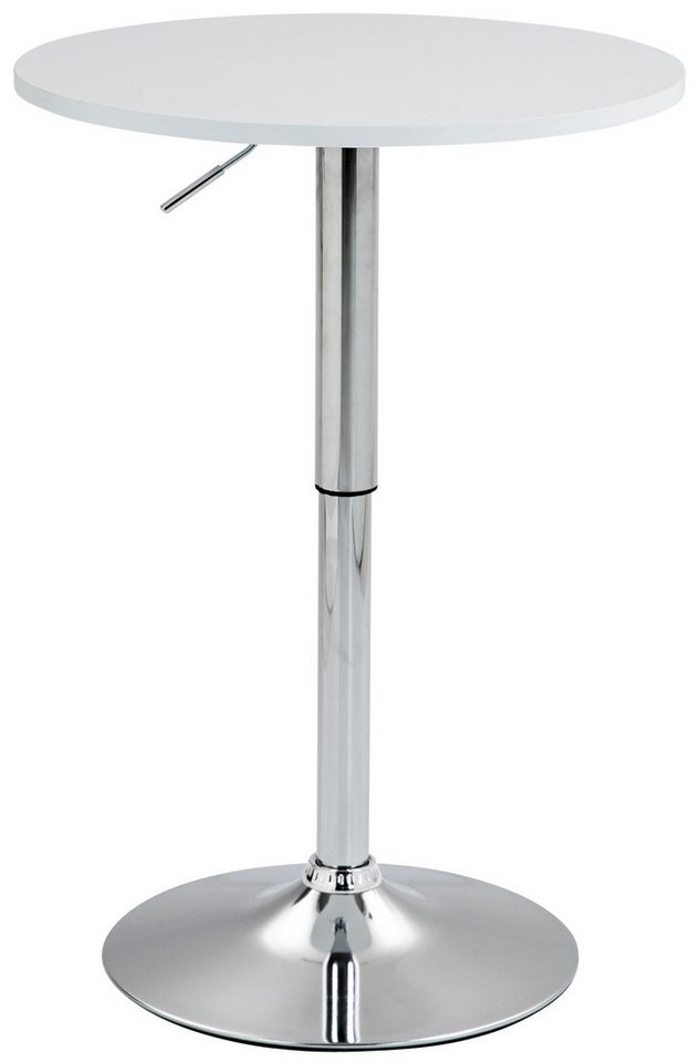 TPFLiving Stehtisch Cavira (Leicht zu montieren & flexibel einsetzbar, Robustes Metallgestell mit stabilem Trompetenfuß), Maße (TxBxH): 60 x 60 x 106cm - Farbe: weiß von TPFLiving