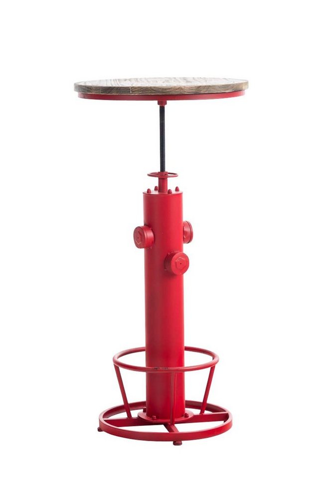 TPFLiving Stehtisch Ruhne - Bartisch für Küche, Esszimmer, Wohnzimmer, Balkon, Terrasse (Bistrotisch mit Kiefernholz-Tischplatte - Durchmesser: 60 cm, 1-St., Höhenverstellbarer Stehtisch mit Stahlgestell), Maße (BxLxH): 60 x 60 x 100cm - Gewicht 15 kg - Farbe: rot von TPFLiving