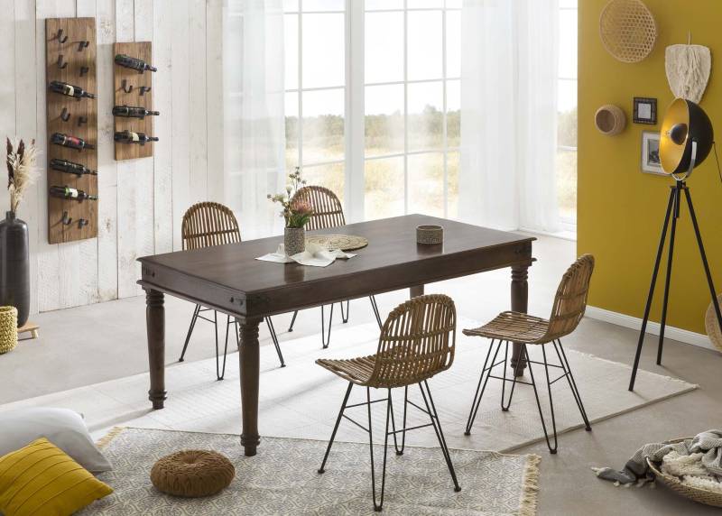 TPFLiving Tisch Gladstone 180x90 cm Akazie dunkelbraun, Nussbaum-Finish von TPFLiving