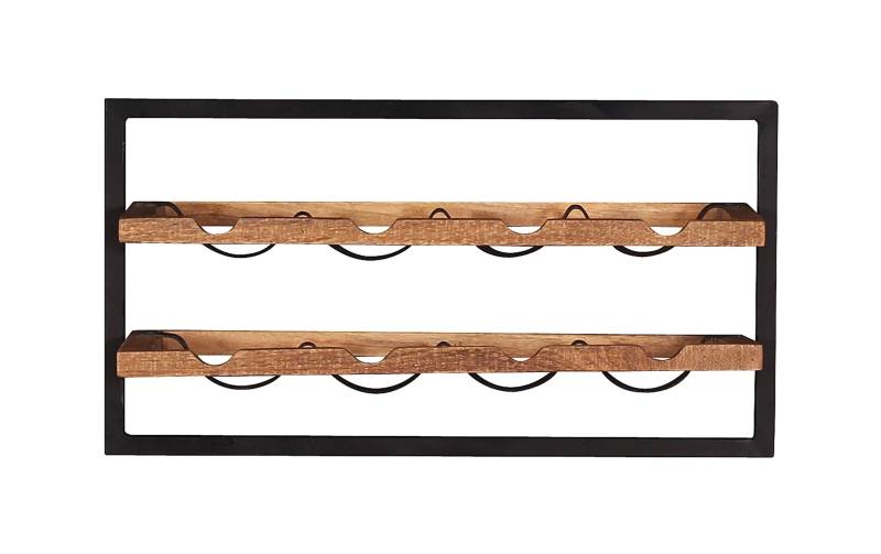 TPFLiving Wandregal Casper Mangoholz natur Gestell Metall schwarz von TPFLiving