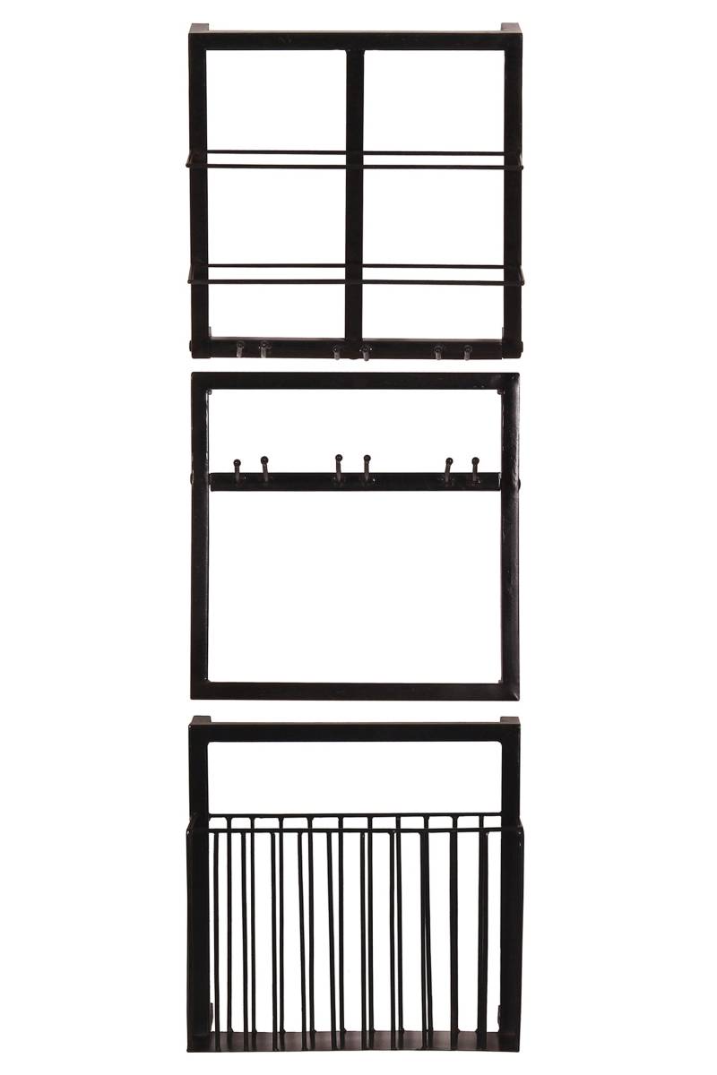 TPFLiving Weinregal-Set, 3-teilig Metall antikschwarz von TPFLiving