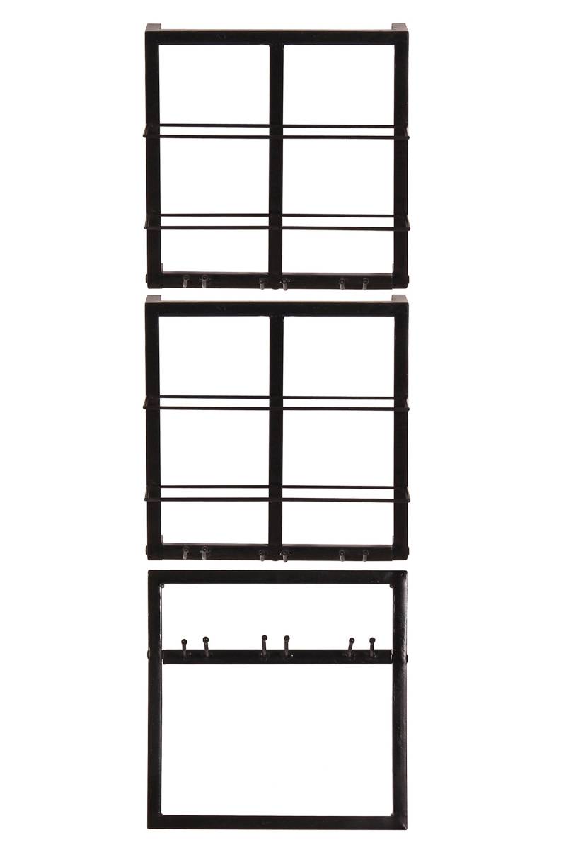 TPFLiving Weinregal-Set, 3-teilig Metall antikschwarz von TPFLiving