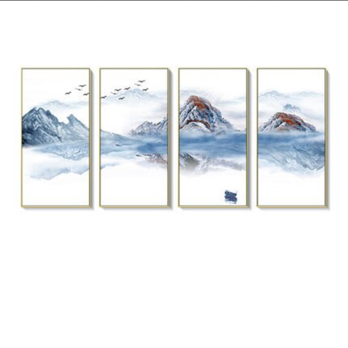 TPFLiving XXL Riesen Poster Leinwand / Hochbildformat - Abstrakte Berge, Seen und Landschaften - / mehrere Motive in verschiedenen Größen - OHNE Rahmen - Modell N - 40x80x4cm von TPFLiving