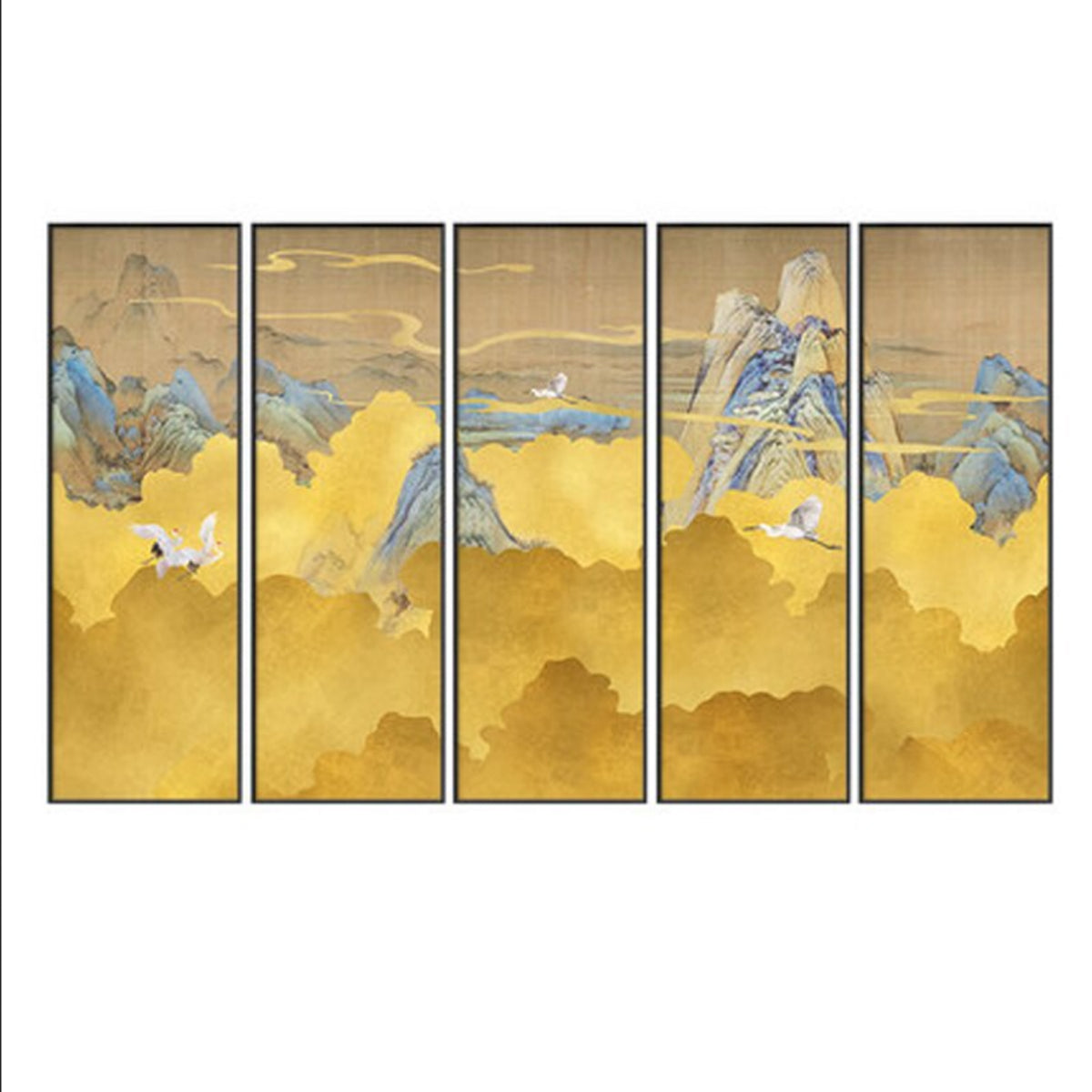 TPFLiving XXL Riesen Poster Leinwand Hochbildformat / Abstrakte Berge - / mehrere Motive in verschiedenen Größen - OHNE Rahmen - Modell SET - 50x200cm von TPFLiving