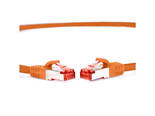 TPFNet CAT.6 hochwertiges Premium Netzwerkkabel mit RJ45 Anschluss | LAN Kabel | 10m | orange |mehrfache Abschirmung durch S/FTP | kompatibel mit Router, Modem, Switch von TPFNet