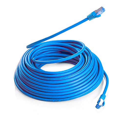 TPFNet CAT.6A hochwertiges Premium Netzwerkkabel mit RJ45 Anschluss | LAN Kabel | 20m | blau |mehrfache Abschirmung durch S/FTP | kompatibel mit Router, Modem, Switch von TPFNet