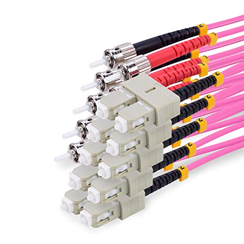 TPFNet 5er Pack 7,5m Glasfaserkabel OM4 Multimode ST/SC Duplex 50/125µm 10 GB von TPFNet