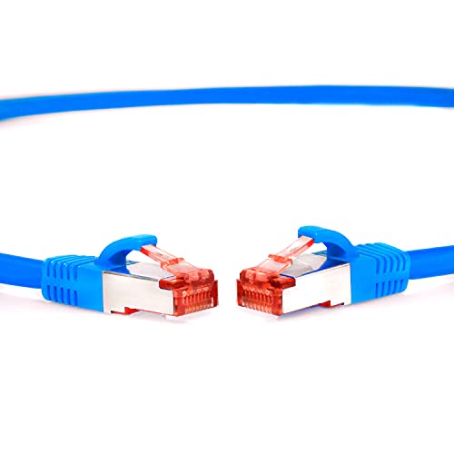 TPFNet CAT.6 hochwertiges Premium Netzwerkkabel mit RJ45 Anschluss | LAN Kabel | 15m | blau |mehrfache Abschirmung durch S/FTP | kompatibel mit Router, Modem, Switch von TPFNet