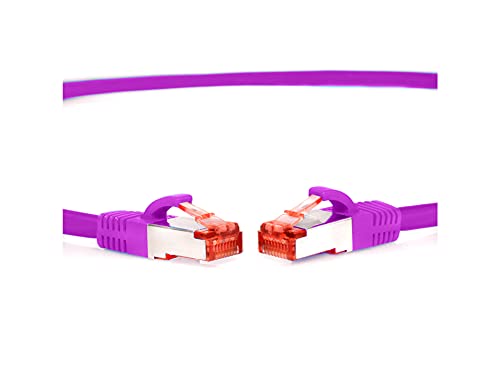 TPFNet CAT.6 hochwertiges Premium Netzwerkkabel mit RJ45 Anschluss | LAN Kabel | 20m | violett |mehrfache Abschirmung durch S/FTP | kompatibel mit Router, Modem, Switch von TPFNet