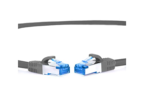 TPFNet CAT.6A hochwertiges Premium Netzwerkkabel mit RJ45 Anschluss | LAN Kabel | 20m | grau |mehrfache Abschirmung durch S/FTP | kompatibel mit Router, Modem, Switch von TPFNet