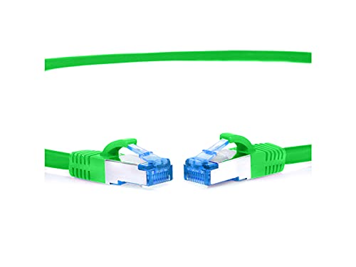 TPFNet CAT.6A hochwertiges Premium Netzwerkkabel mit RJ45 Anschluss | LAN Kabel | 2m | grün |mehrfache Abschirmung durch S/FTP | kompatibel mit Router, Modem, Switch von TPFNet