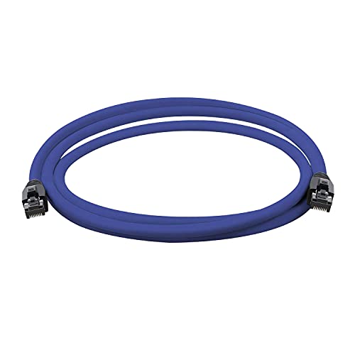 TPFNet CAT.8 hochwertiges Premium Netzwerkkabel flach mit RJ45 Anschluss | LAN Kabel | 10m | blau |mehrfache Abschirmung durch S/FTP | kompatibel mit Router, Modem, Switch von TPFNet
