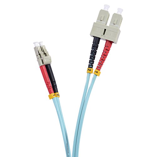TPFNet Premium 1m LWL Glasfaser Fiber Patchkabel SC/LC OM3 Duplex Multimode 50/125µm 10 Gigabit/s von TPFNet
