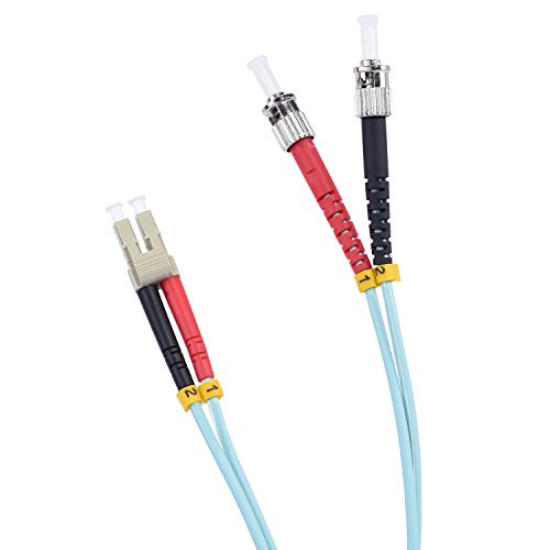 TPFNet Premium 1m LWL Glasfaser Fiber Patchkabel ST/LC OM3 Duplex Multimode 50/125µm 10 Gigabit/s von TPFNet