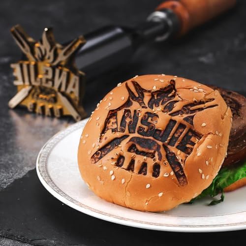 TPFOON Benutzerdefinierte Branding Eisen Für Burger | Stempel Für Lebensmittel | Hamburger Buns Branding Eisen | Fleisch Branding Eisen Für Steaks | BBQ Branding Eisen | Wood Burning Eisen von TPFOON