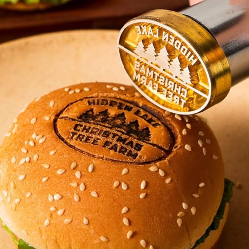 TPFOON Benutzerdefinierte Burger Stempel, Branding Eisen Für Burger, Brot Brander Branding Eisen, Branding Eisen Für Steaks Brötchen, Branding Eisen Für Fleisch, Branding Eisen Für Lebensmittel von TPFOON
