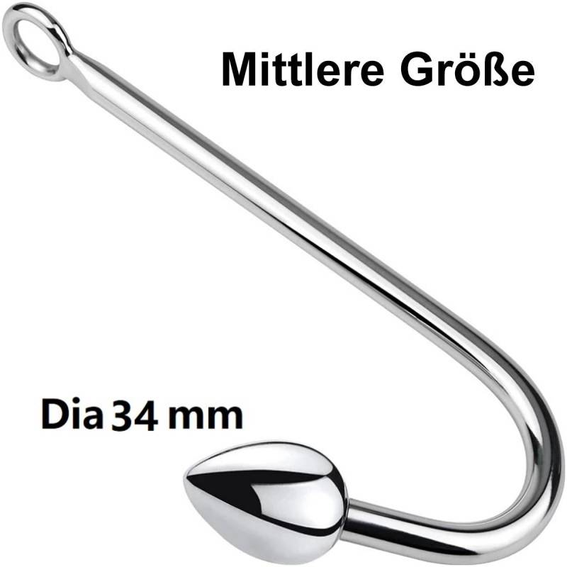 TPFSecret Analhaken aus Edelstahl Metall - Größe Small - Large - 1x Haken mit Kugel 3,4cm von TPFSecret