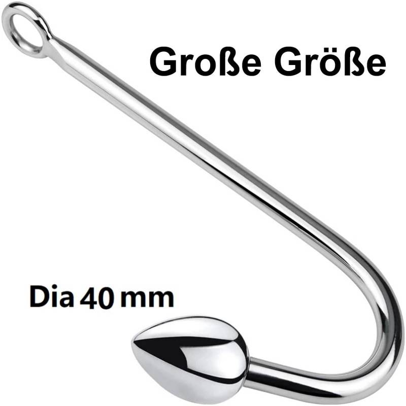TPFSecret Analhaken aus Edelstahl Metall - Größe Small - Large - 1x Haken mit Kugel 4cm von TPFSecret