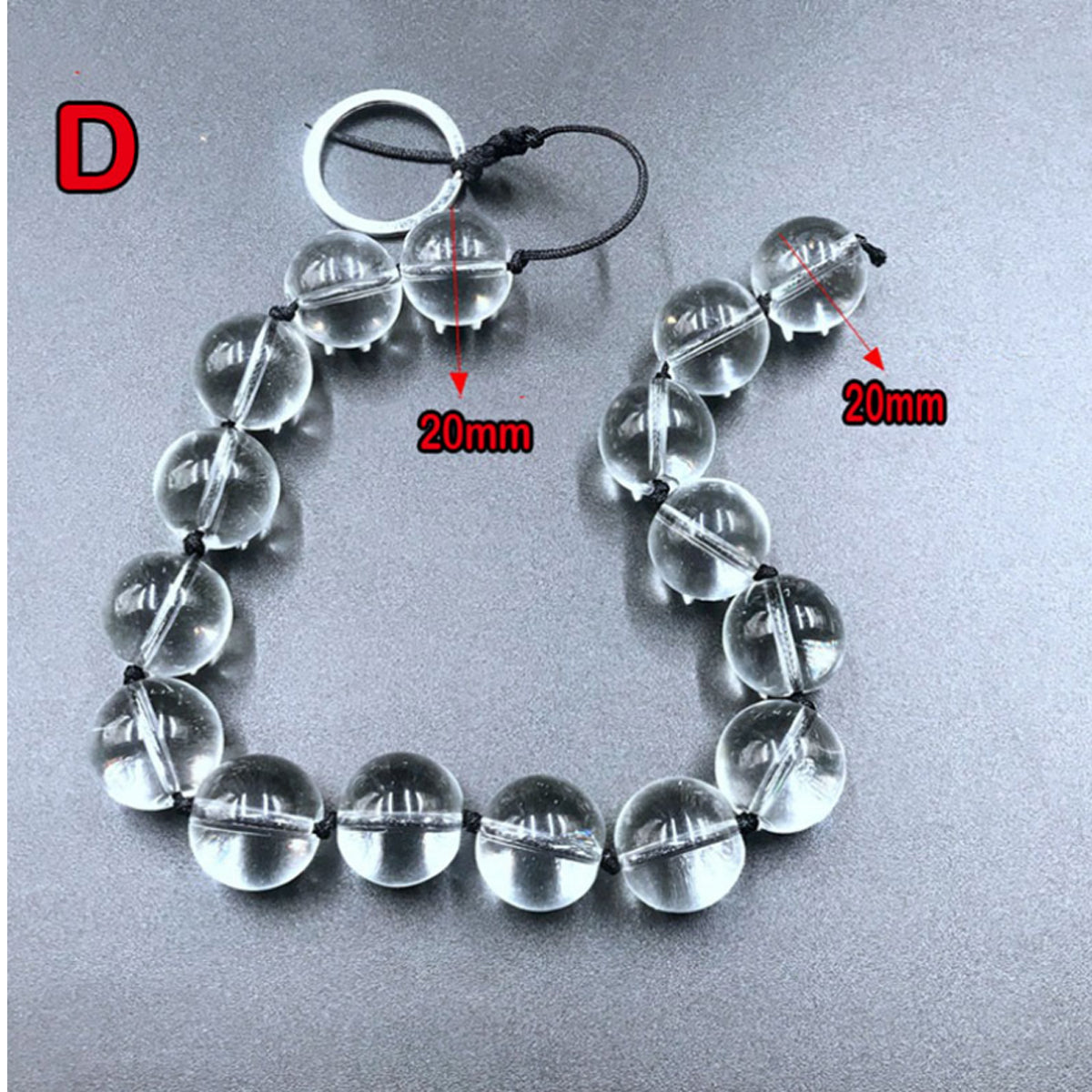 TPFSecret Glas Analkugeln Analkette für Männer und Frauen - verschiedene Länge und Durchmesser - 37 cm - 16 Kugeln - 2cm Ø von TPFSecret