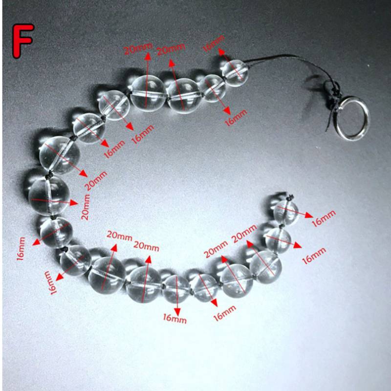 TPFSecret Glas Analkugeln Analkette für Männer und Frauen - verschiedene Länge und Durchmesser - 37 cm - 18 Kugeln - 1,6-2cm Ø von TPFSecret